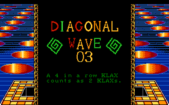 Klax IBM PC/Compatibles Screenshot: On the next wave you need to make diagonals.