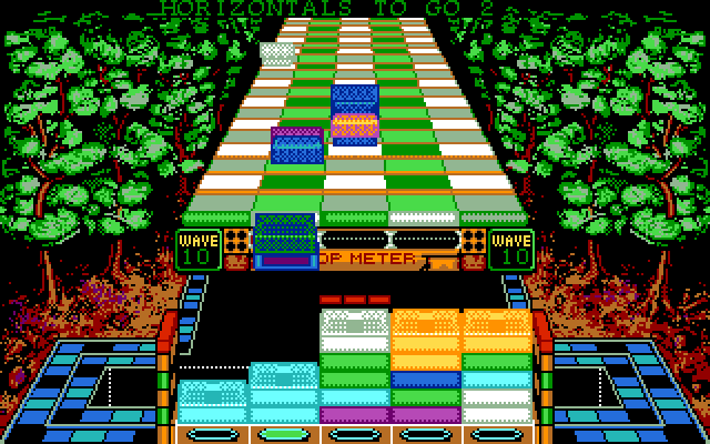 Klax IBM PC/Compatibles Screenshot: Uh oh, running out of space...