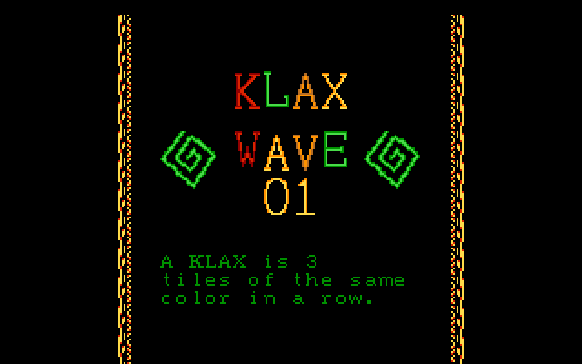 Klax IBM PC/Compatibles Screenshot: Ready for wave 1?