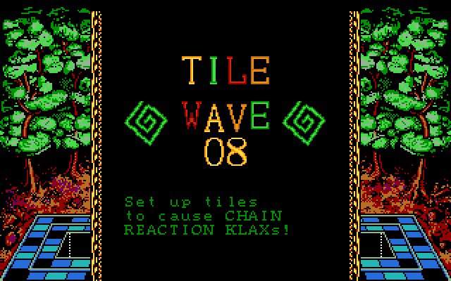 Klax IBM PC/Compatibles Screenshot: Can you survive an onslaught of tiles?