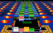 Klax for IBM PC/Compatibles - The paddle can hold up to 5 tiles at once.