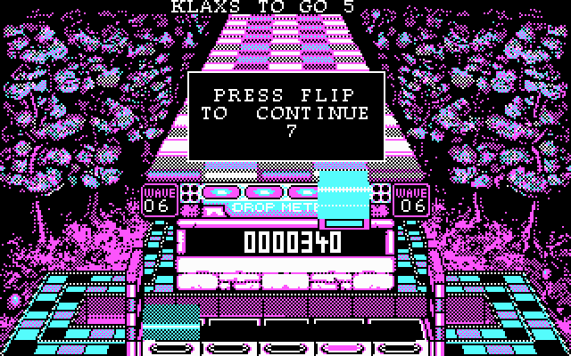 Klax IBM PC/Compatibles Screenshot: Game over...continue?