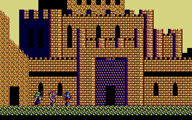 Sorcerian IBM PC/Compatibles Screenshot: A castle entrance...