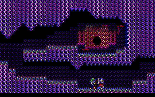 Sorcerian IBM PC/Compatibles Screenshot: Another underground maze.