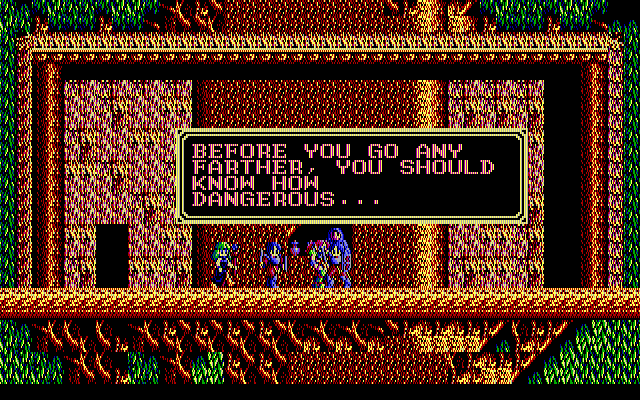 Sorcerian IBM PC/Compatibles Screenshot: It may be dangerous up ahead...