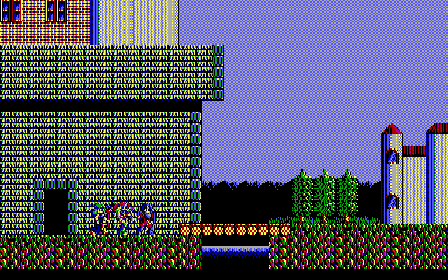 Sorcerian IBM PC/Compatibles Screenshot: Entering a town.