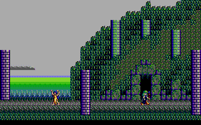 Sorcerian IBM PC/Compatibles Screenshot: Avoid zombies when exploring here...