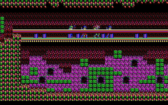 Sorcerian IBM PC/Compatibles Screenshot: I found a long bridge...