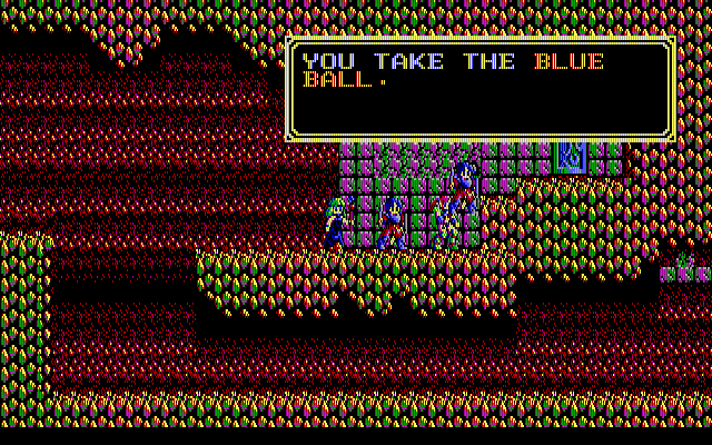 Sorcerian IBM PC/Compatibles Screenshot: Taking an item...