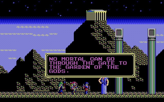 Sorcerian IBM PC/Compatibles Screenshot: No mortal can pass here...it's a dead end!