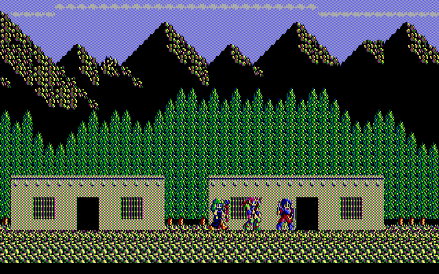 Sorcerian IBM PC/Compatibles Screenshot: There are more buildings to explore...