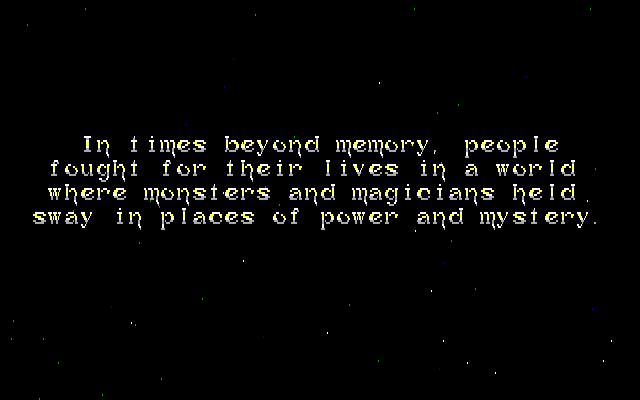 Sorcerian IBM PC/Compatibles Screenshot: Introduction.