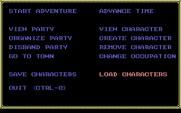 Sorcerian for IBM PC/Compatibles - The main menu.