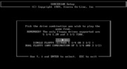 Sorcerian for IBM PC/Compatibles - Select a drive combination for playing the game.