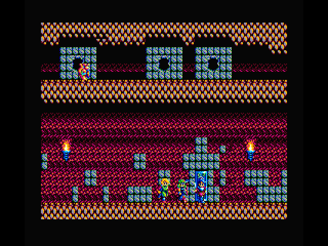 Sorcerian MSX Screenshot: Exploring the cavern...