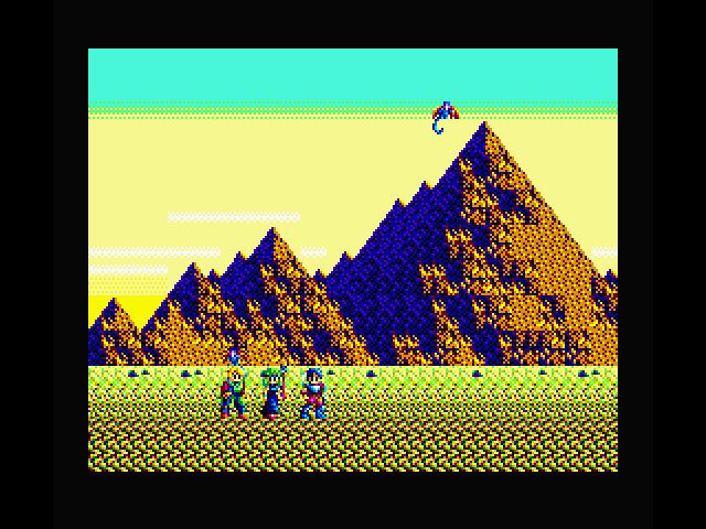 Sorcerian MSX Screenshot: The creatures that attack here are quick and deadly!