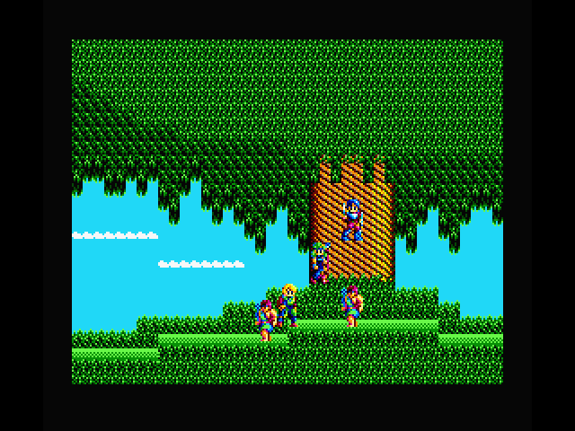 Sorcerian MSX Screenshot: Exploring the forest.