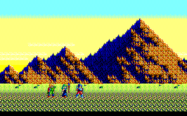 Sorcerian PC-8800 Series Screenshot: Wandering out into the wilderness...