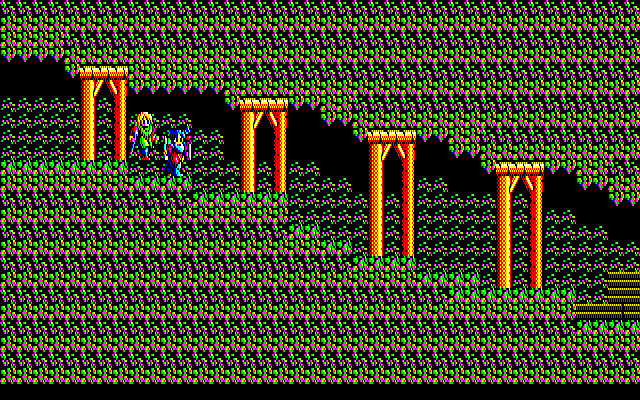 Sorcerian PC-8800 Series Screenshot: Entering another underground area...
