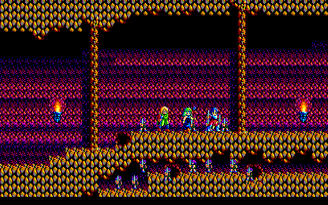 Sorcerian PC-8800 Series Screenshot: I'm under attack!