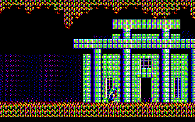 Sorcerian PC-8800 Series Screenshot: Where does this temple lead to?