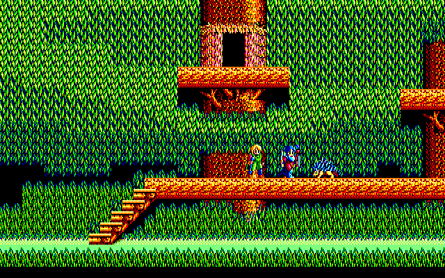 Sorcerian PC-8800 Series Screenshot: Exploring a forest.