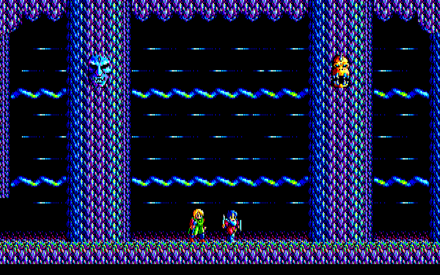 Sorcerian PC-8800 Series Screenshot: Those faces are about to attack!