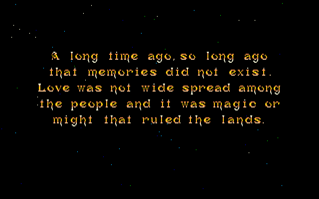 Sorcerian PC-8800 Series Screenshot: Introduction, part 1.