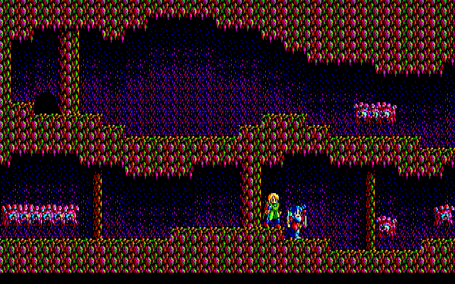 Sorcerian PC-8800 Series Screenshot: Another underground maze.