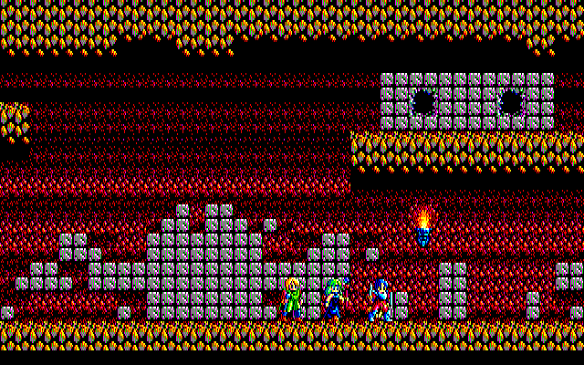 Sorcerian PC-8800 Series Screenshot: Travelling underground...