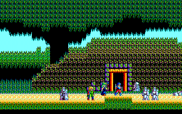 Sorcerian PC-8800 Series Screenshot: Where does this door lead?