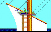 Sorcerian for PC-8800 Series - Seagulls attack when climbing the mast!