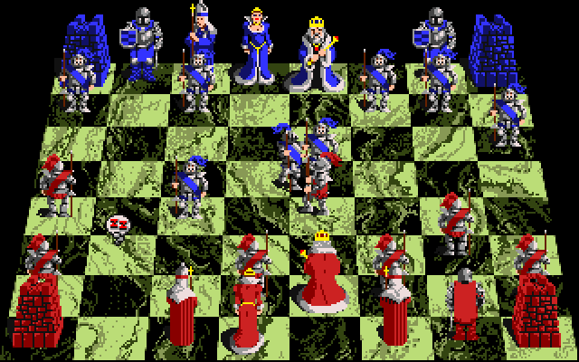 Battle Chess Apple IIgs Screenshot: Another battle! Who will win?
