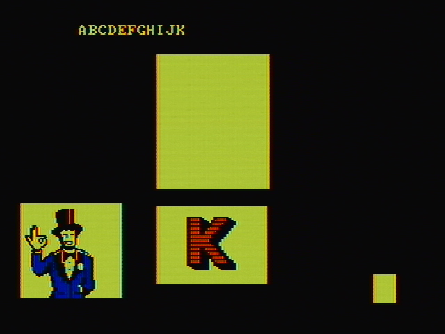 Alphabet Circus IBM PC/Compatibles Screenshot: Correct, the next letter is a K.
