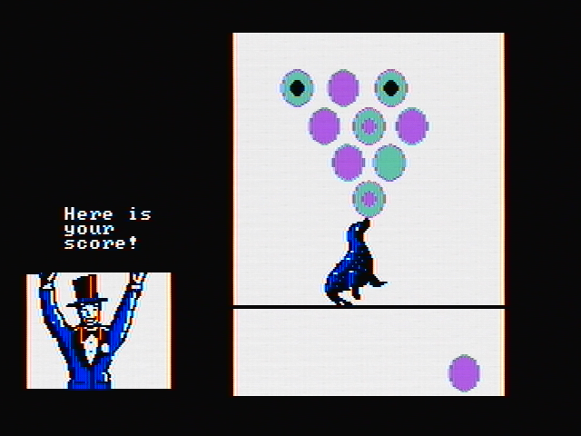 Alphabet Circus IBM PC/Compatibles Screenshot: The seal shows you how many answers you got right.