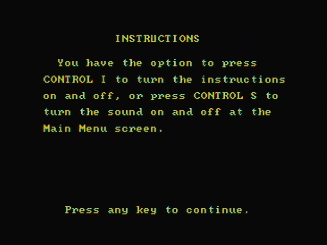 Alphabet Circus IBM PC/Compatibles Screenshot: Game instructions.