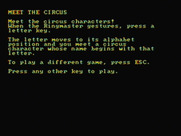Alphabet Circus for IBM PC/Compatibles - Meet the circus!
