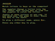 Alphabet Circus for IBM PC/Compatibles - Juggling game instructions.