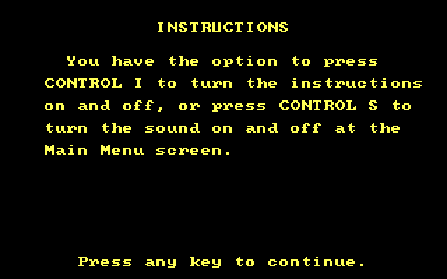 Alphabet Circus IBM PC/Compatibles Screenshot: Game instructions.
