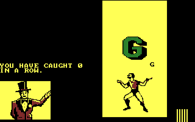 Alphabet Circus IBM PC/Compatibles Screenshot: The "Juggler" game...