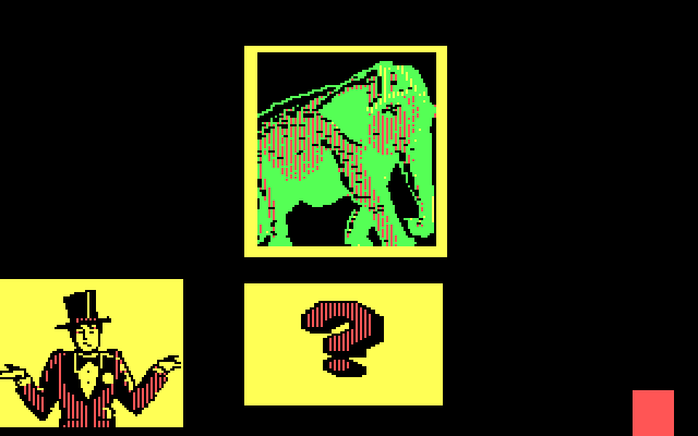 Alphabet Circus IBM PC/Compatibles Screenshot: What character is this?