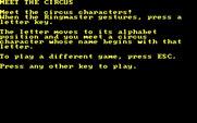 Alphabet Circus for IBM PC/Compatibles - Instructions for Meet the Circus.