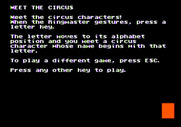 Alphabet Circus for Apple II - Meet the circus!