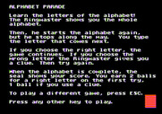 Alphabet Circus for Apple II - Instructions for the Alphabet Parade game.