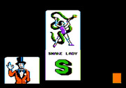 Alphabet Circus for Apple II - "S" is for the snake lady...