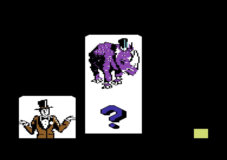 Alphabet Circus Commodore 64 Screenshot: Looks like a rhinoceros?