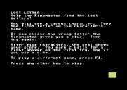 Alphabet Circus for Commodore 64 - Here's how to play the lost letter game...