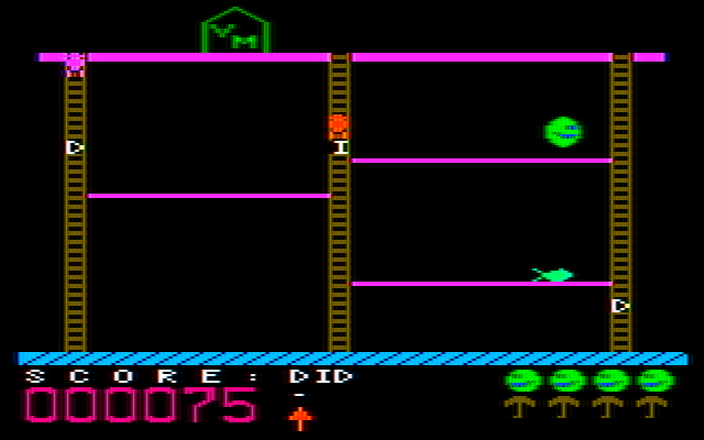 Boppie's Great Word Chase IBM PC/Compatibles Screenshot: Forming a word on an easy level.