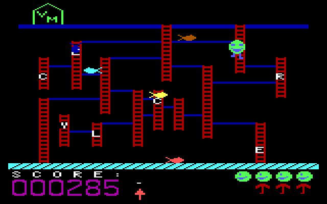 Boppie's Great Word Chase IBM PC/Compatibles Screenshot: One of the more difficult skill levels.