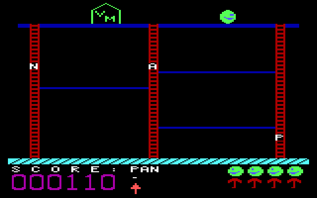 Boppie's Great Word Chase IBM PC/Compatibles Screenshot: The training level features 3 letter words.